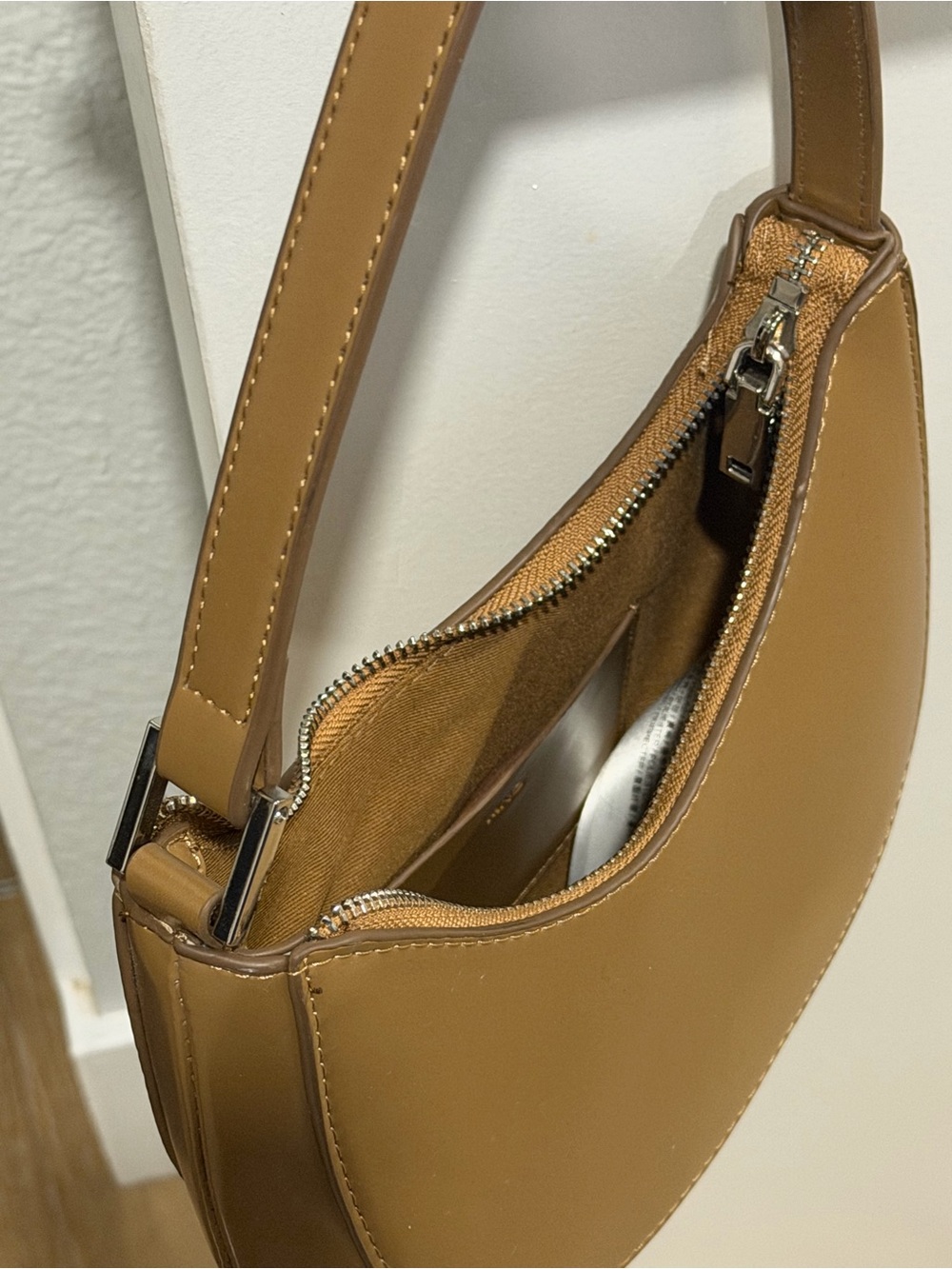Mango Tan Crescent Mini Shoulder Bag - Picture 3 of 4